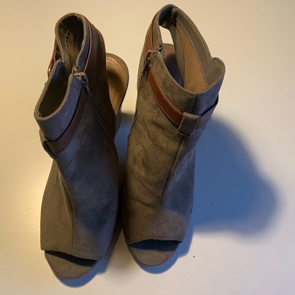Bamboo open toe open heel ankle bootie
